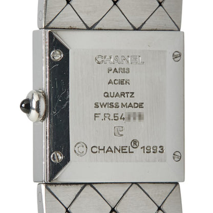 Chanel Matelasse Watch Quartz Black Dial Stainless Steel
