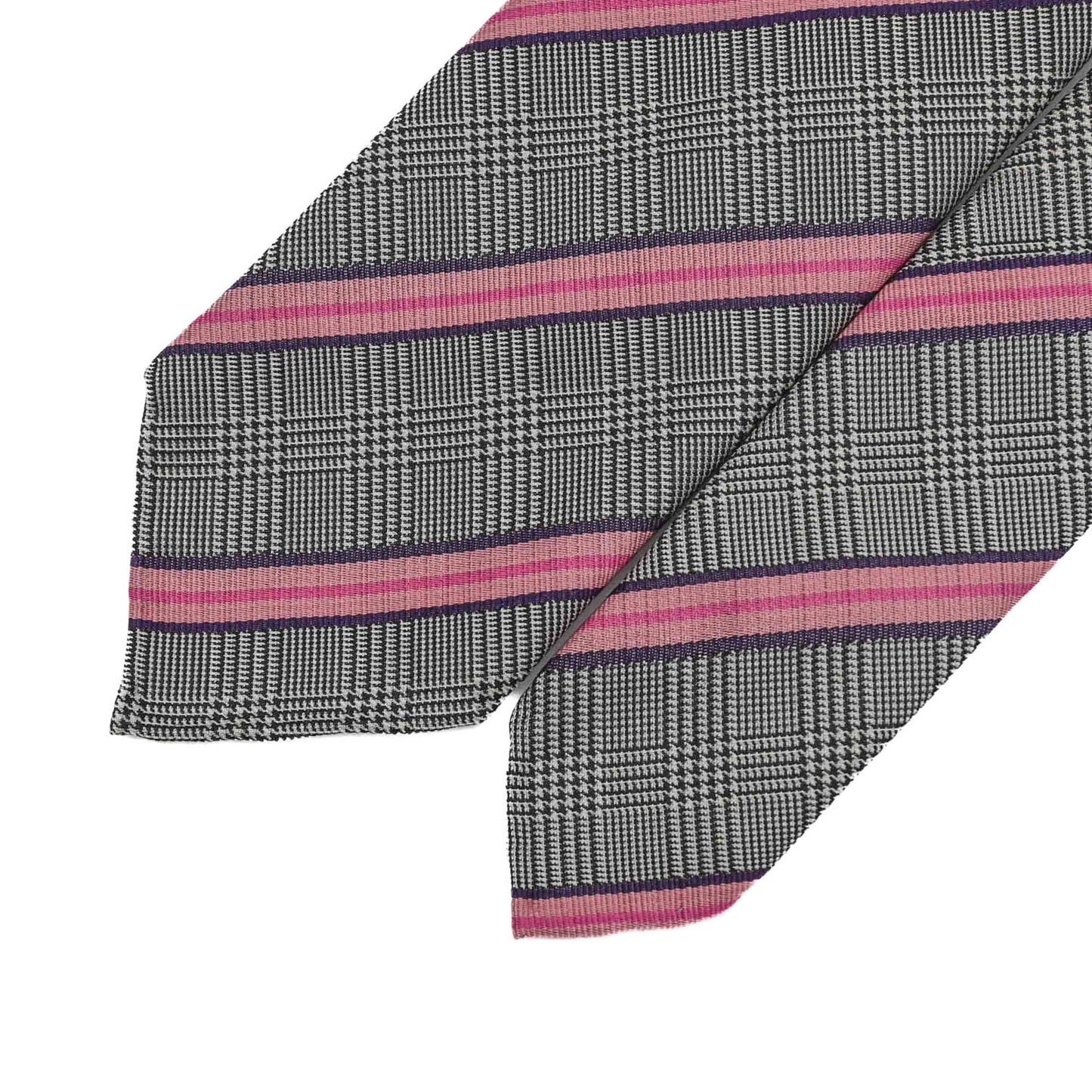 Hermes Men'S Striped Silk Tie In White