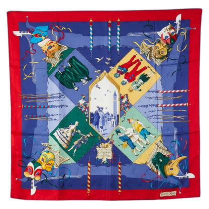 Hermes Herms Carr 90 "Le Carnaval De Venise" Venice Carnival Scarf