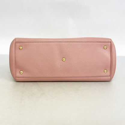 Gucci Bamboo Handbag 323660 Leather Pink Champagne 2-Way Bag