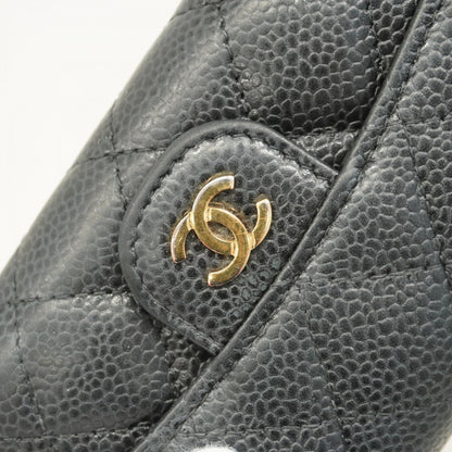 Chanel Matelasse Business Card Case In Caviar Leather
