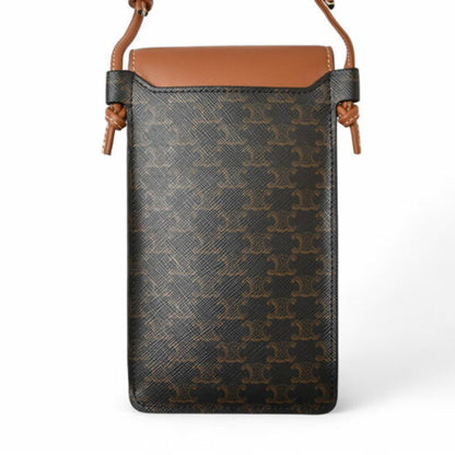 Celine Shoulder Bag Phone Pouch Triomphe Brown Celine 10G332Cqd 04Lu Phone Pouch