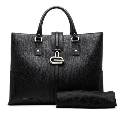 Gucci Tote Bag Handbag 130994 Black Leather