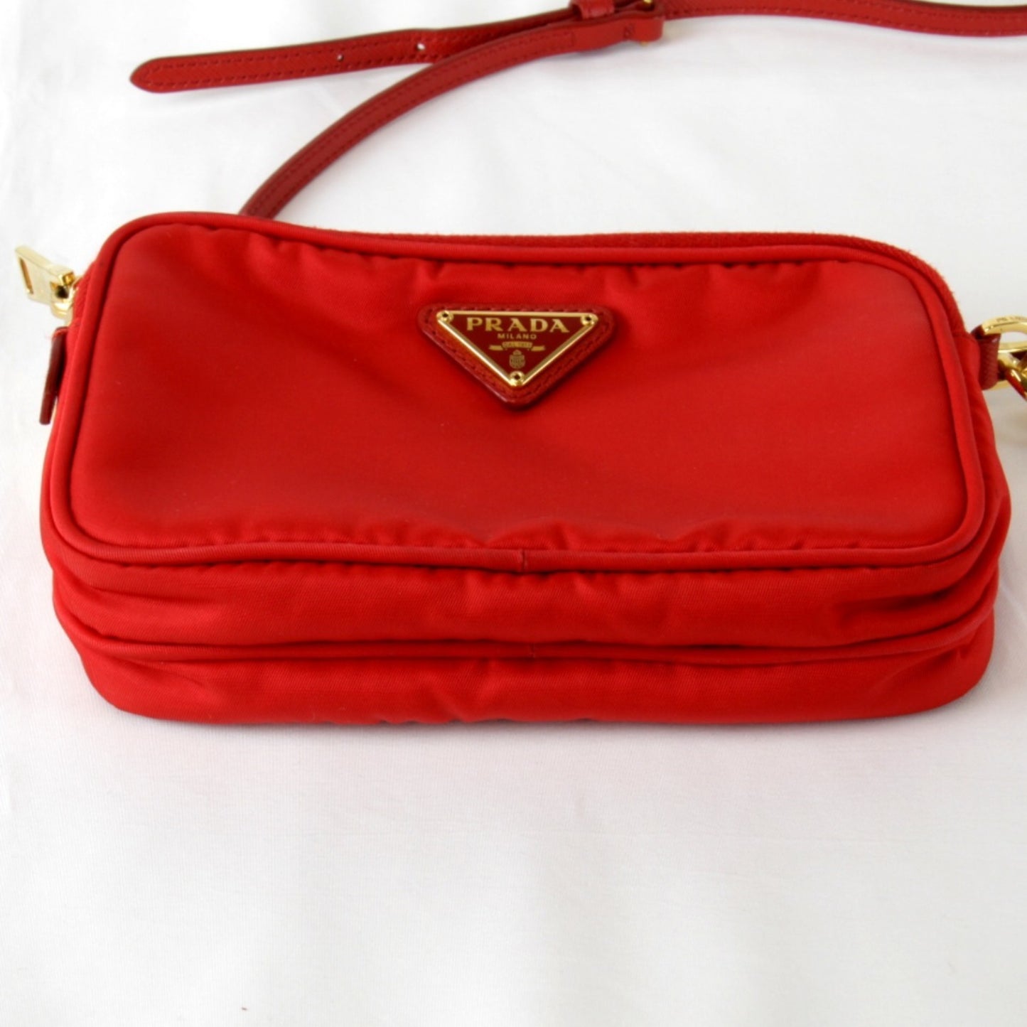 Prada Prada Mini 1Nf861 Shoulder Bag Nylon Red
