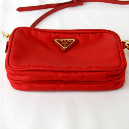 Prada Prada Mini 1Nf861 Shoulder Bag Nylon Red