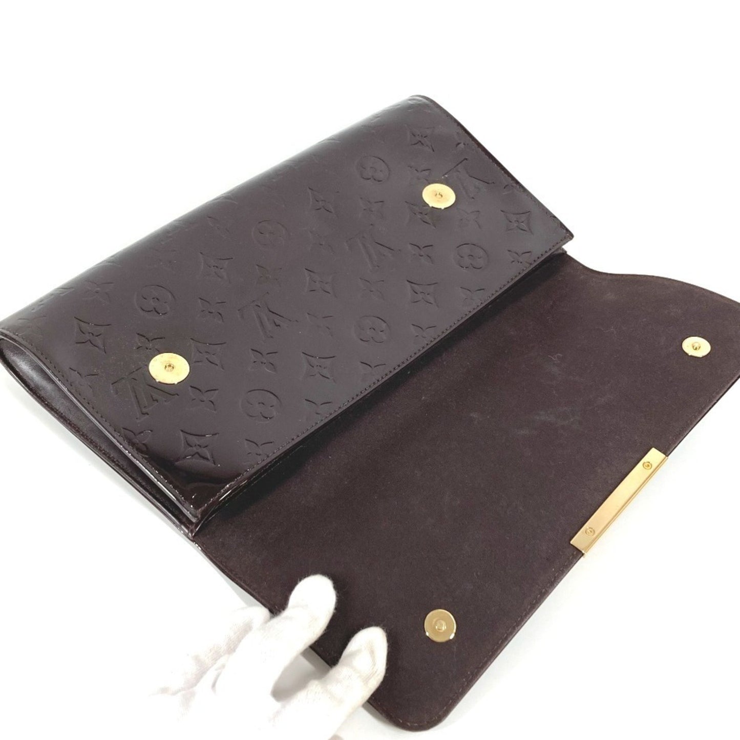 Louis Vuitton M91548 Monogram Vernis Robertson Bag Pouch Flap Clutch In Canvas