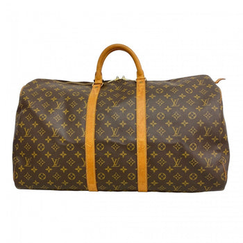 Louis Vuitton Monogram Keepall 55 Boston Bag M41424 Brown