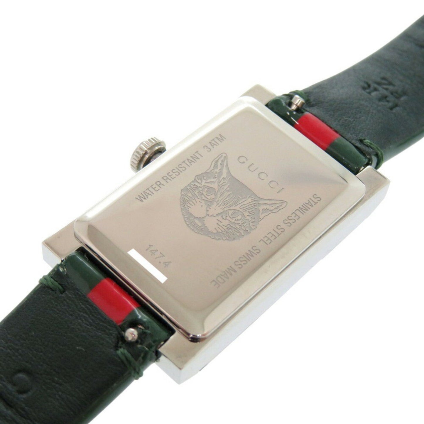 Like New Gucci G Frame 147.4 Stainless Steel Leather Watch