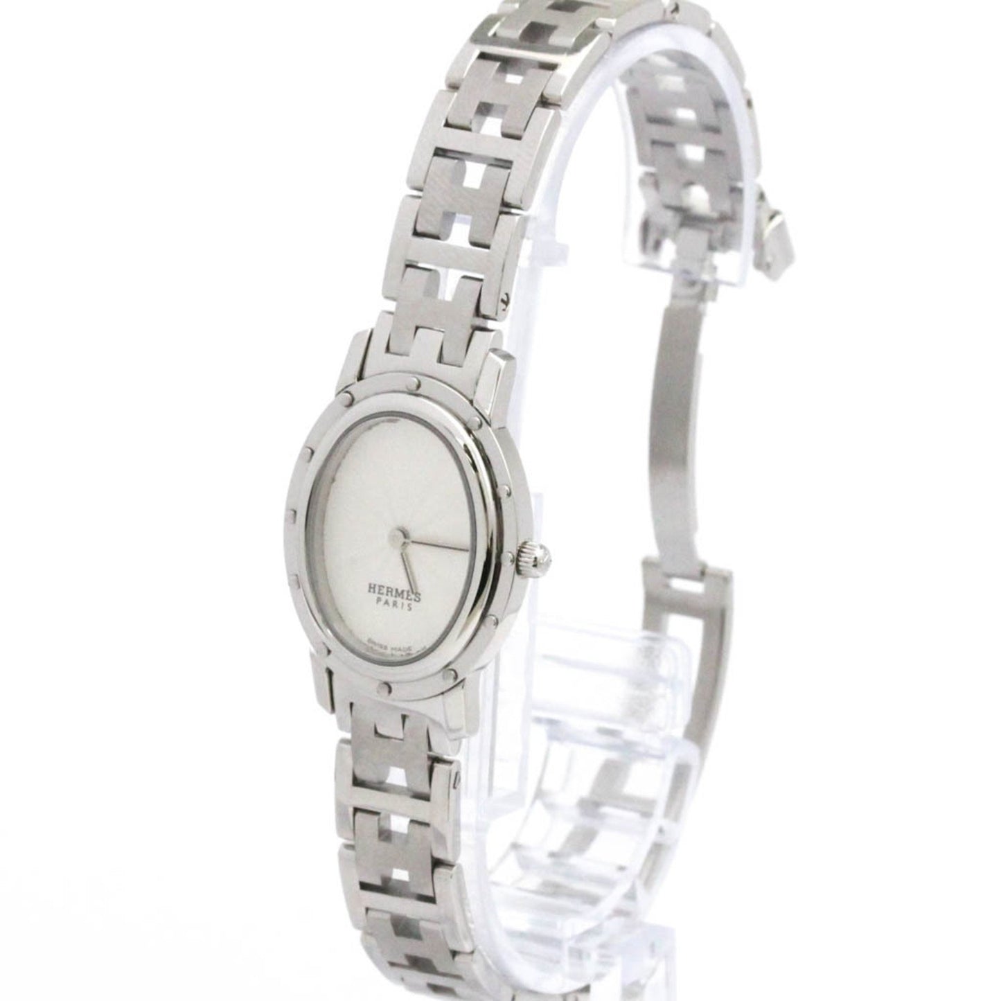 Hermes Clipper Oval Stainless Steel