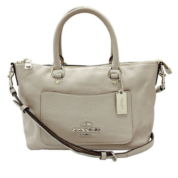 Coach Mini Emma Satchel Bag F31466 Grey Leather Handbag Shoulder