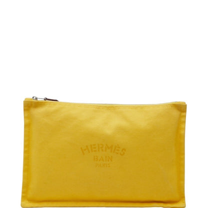 Hermes Yachting Mm Clutch Bag/Second Bag/Pouch Yellow Canvas