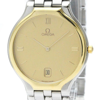 Polished Omega De Ville K18 Gold Steel Quartz
