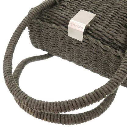 Chanel Straw Gray Basket Bag Handbag 1538 Chanel