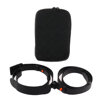 Louis Vuitton Utility Side Bag Shoulder M53298 Taurillon Leather Black Orange Body Pouch Vuitton