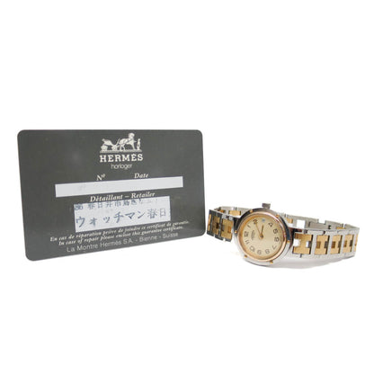 Hermes Clipper Gold Plated Stainless Steel Quartz