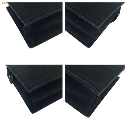 Gianni Versace Vintage Sunburst Black Suede Shoulder Bag With Gold Hardware