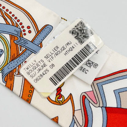 Hermes Hermes Twilly Saddlemaker'S Bouquet Jaune 2025Ss Vif Rouge Silk