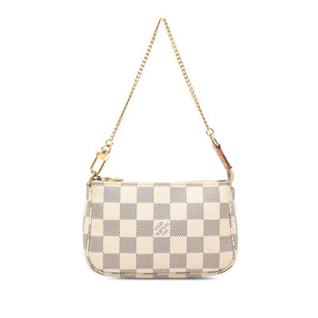 Louis Vuitton Damier Azur Pochette Accessory Pouch N41207 White Leather