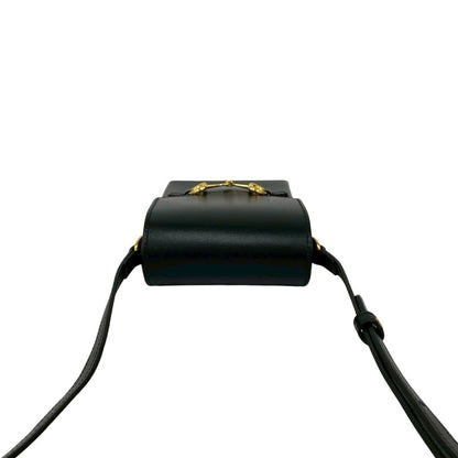 Gucci Horsebit 1955 Calf Leather Mini Shoulder Bag/Pochette/Sacoche In Black 179-7