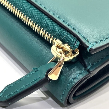 Bvlgari Serpenti Forever Green Snakehead Tri-Fold Wallet