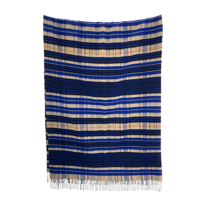 Hermes 204Cm X 73Cm Blue Multicolor Cashmere Scarf/Shawl