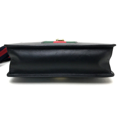Gucci 421882 Sherry Line Sylvie Small Ribbon Shoulder Bag Leather