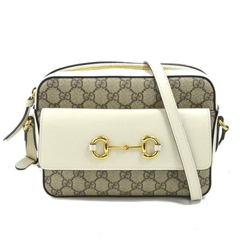 Gucci Crossbody Shoulder Bag Gg Supreme Pvc/Leather Beige/White Gold
