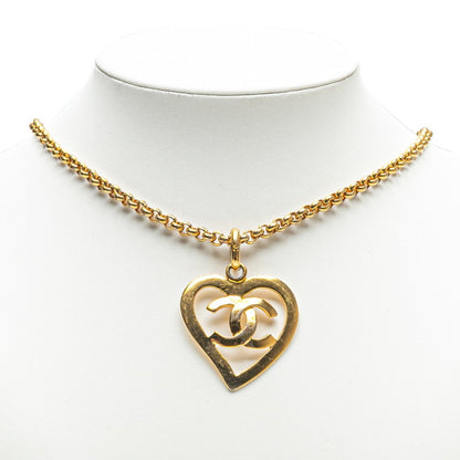 Chanel Heart Motif Coco Mark Chain Pendant Necklace