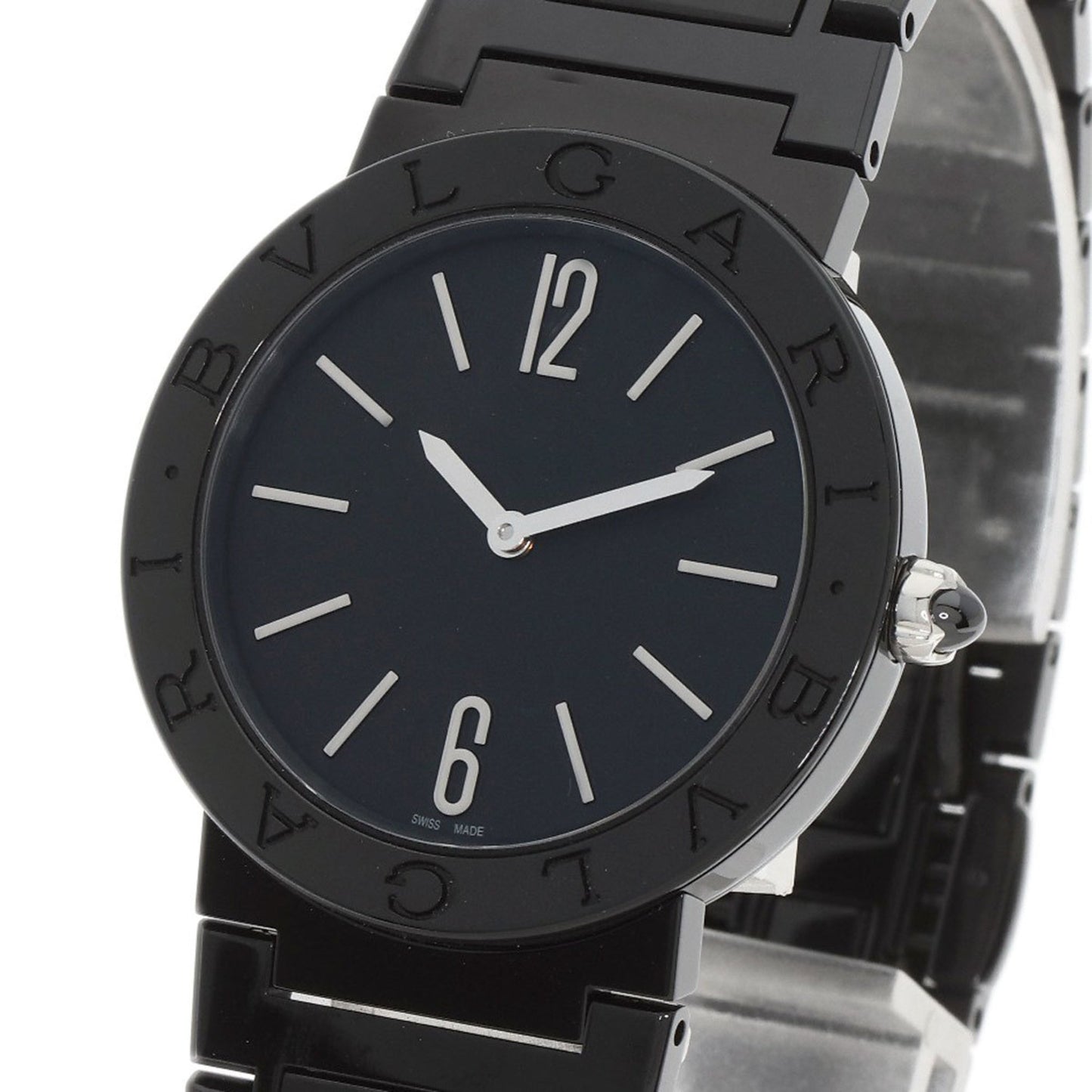Bvlgari Bb33S Black Diamond-Like Carbon Watch In Stainless Steel/Ss