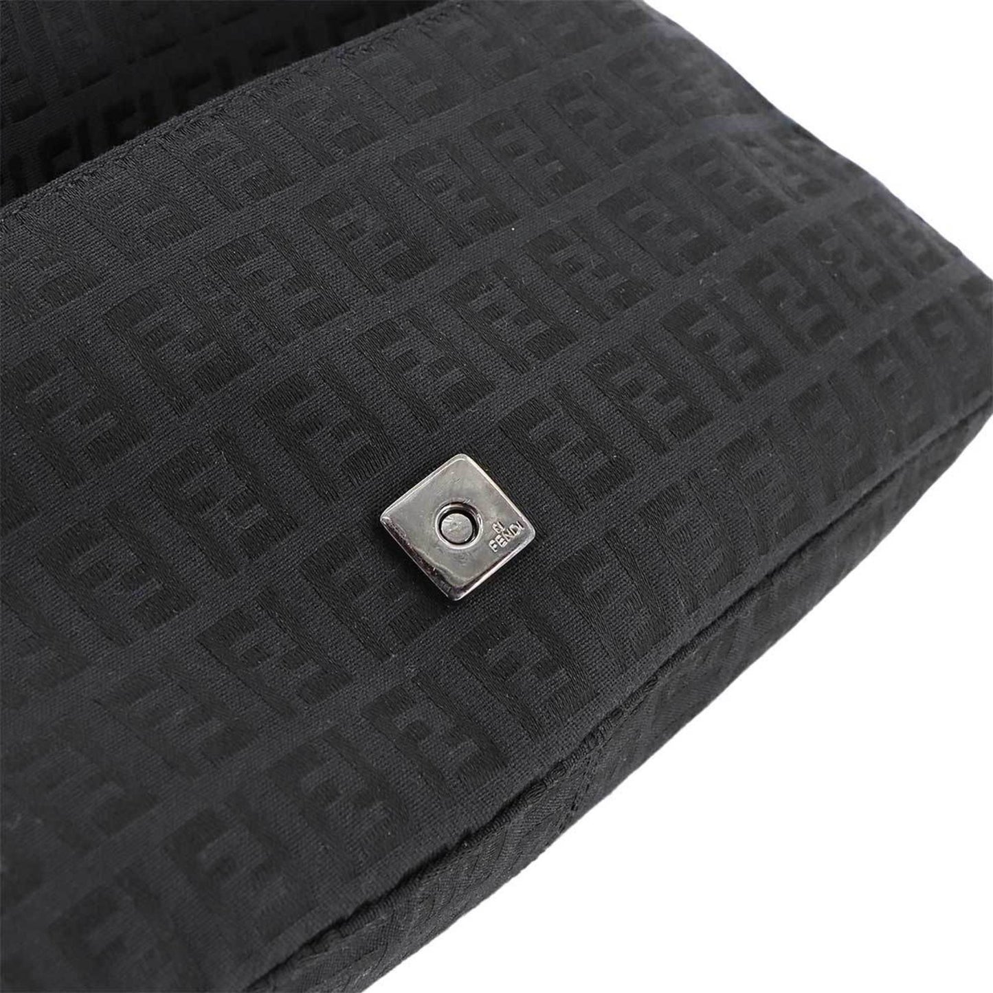 Fendi Zucchino Mamma Bucket Shoulder Bag In Black Canvas