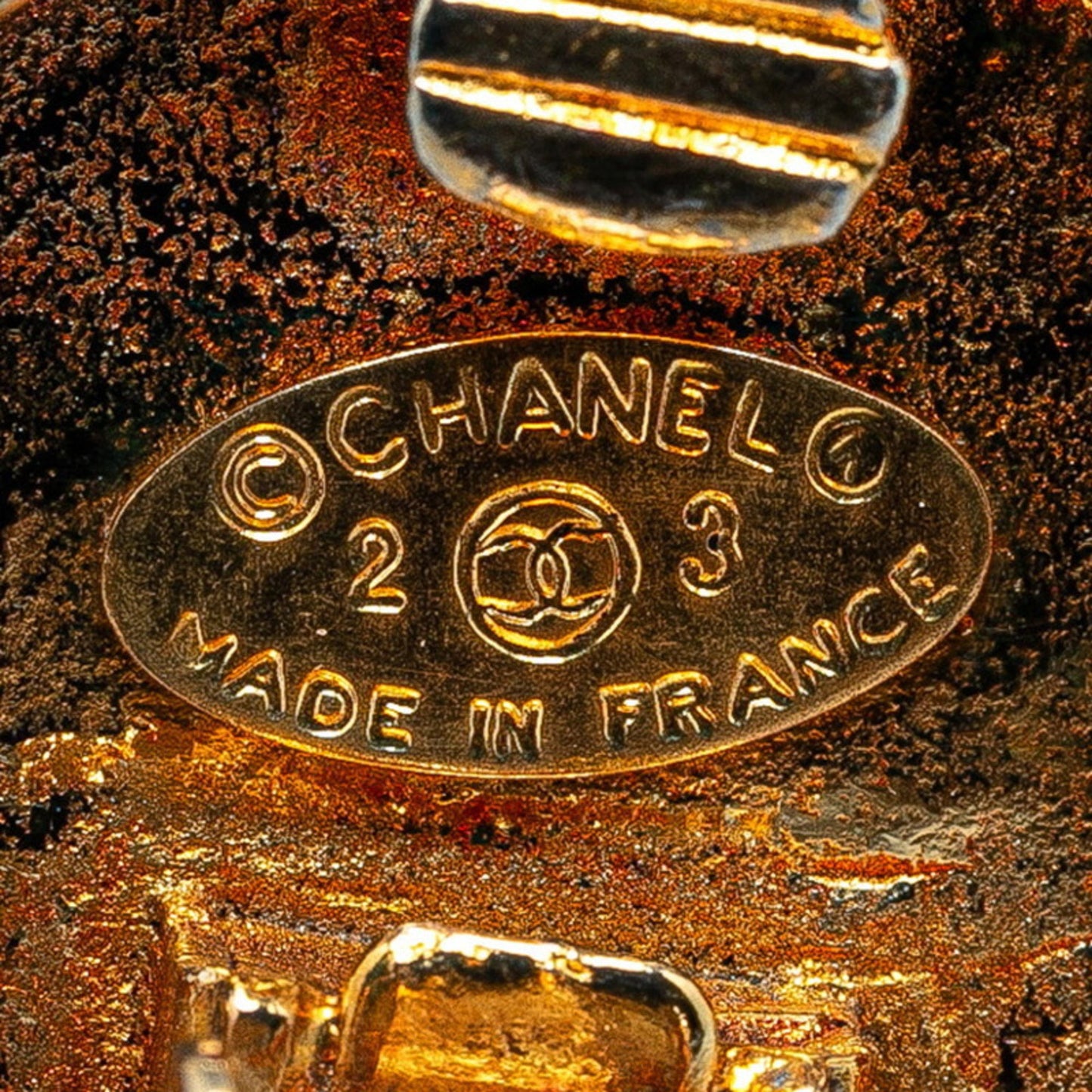 Chanel Coco Mark Windmill Motif Earrings Gold Plated Rhinestones