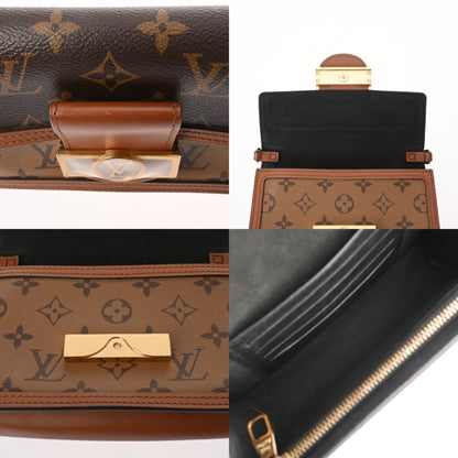 Louis Vuitton Monogram Reverse Portefeuille Dauphine Brown M68746 Women'S Canvas Shoulder Bag