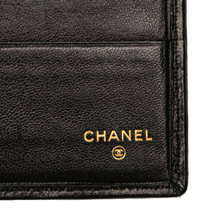 Chanel Bicolore Billfold Long Wallet In Black Lambskin