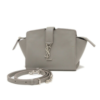 Saint Laurent Toy Cabas Shoulder Bag Leather Grey 452322 Bj50N 2825