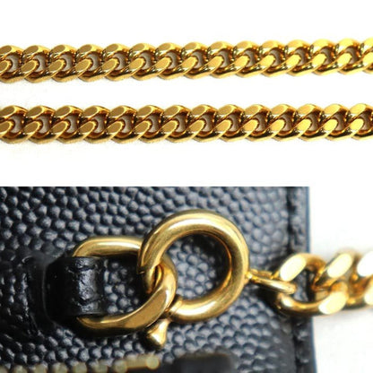 Saint Laurent Cassandra Chain Wallet Shoulder Bag Black 393953