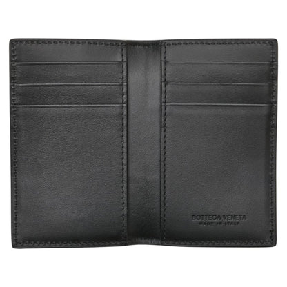 Bottega Veneta Maxi Intrecciato Cassette Business Card Case/Card Case/Pass Case In Black Leather