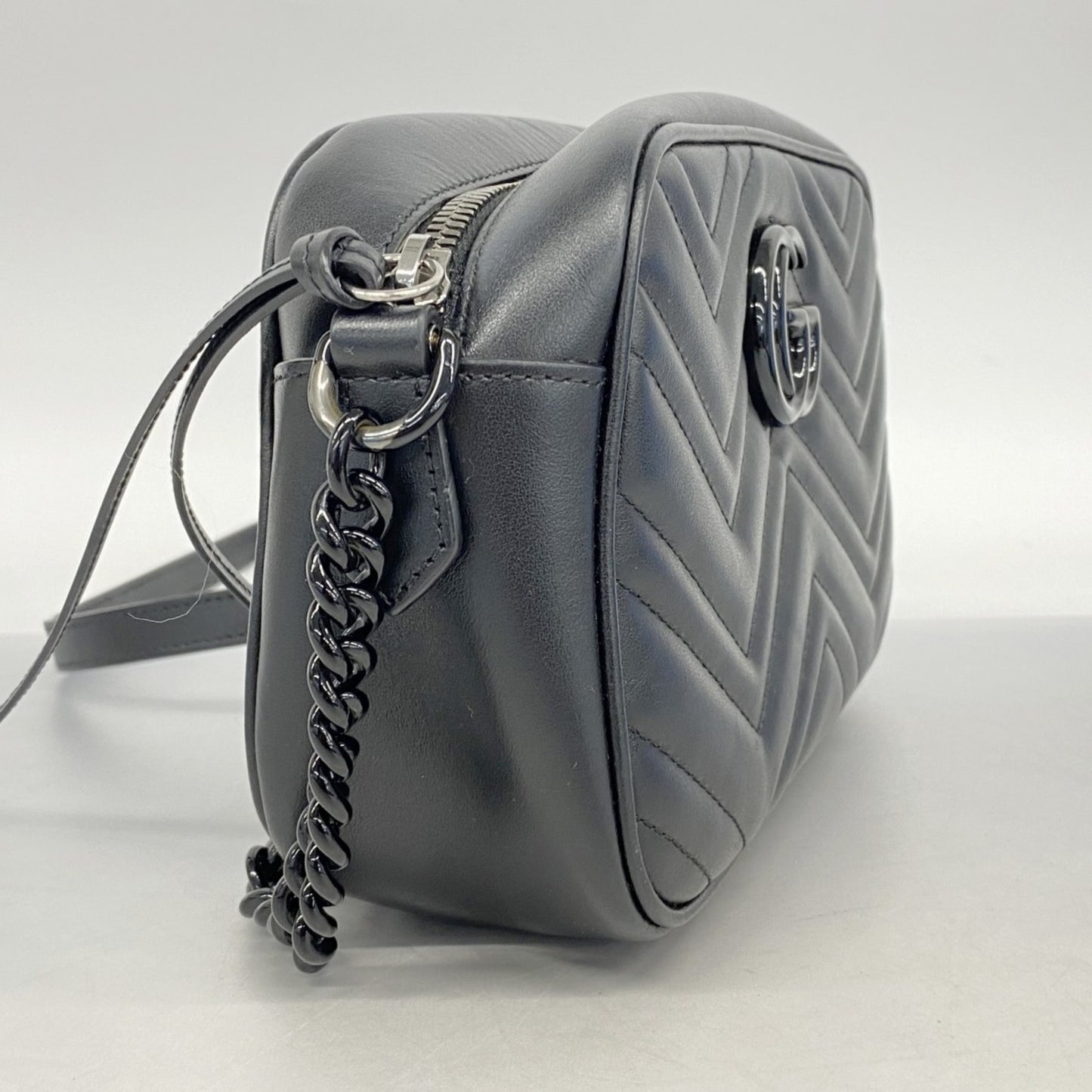 Gucci Gg Marmont Shoulder Bag 447632 Leather Black