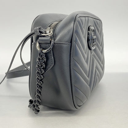 Gucci Gg Marmont Shoulder Bag 447632 Leather Black