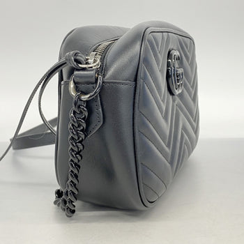 Gucci Gg Marmont Shoulder Bag 447632 Leather Black