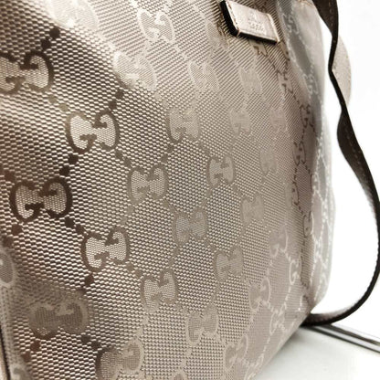 Gucci 201538 Shoulder Bag Body Gg Imprime Metallic Pink Brown