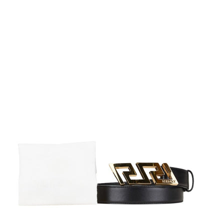 Versace Greca Belt Size: 85/34 Black Gold Leather Plated