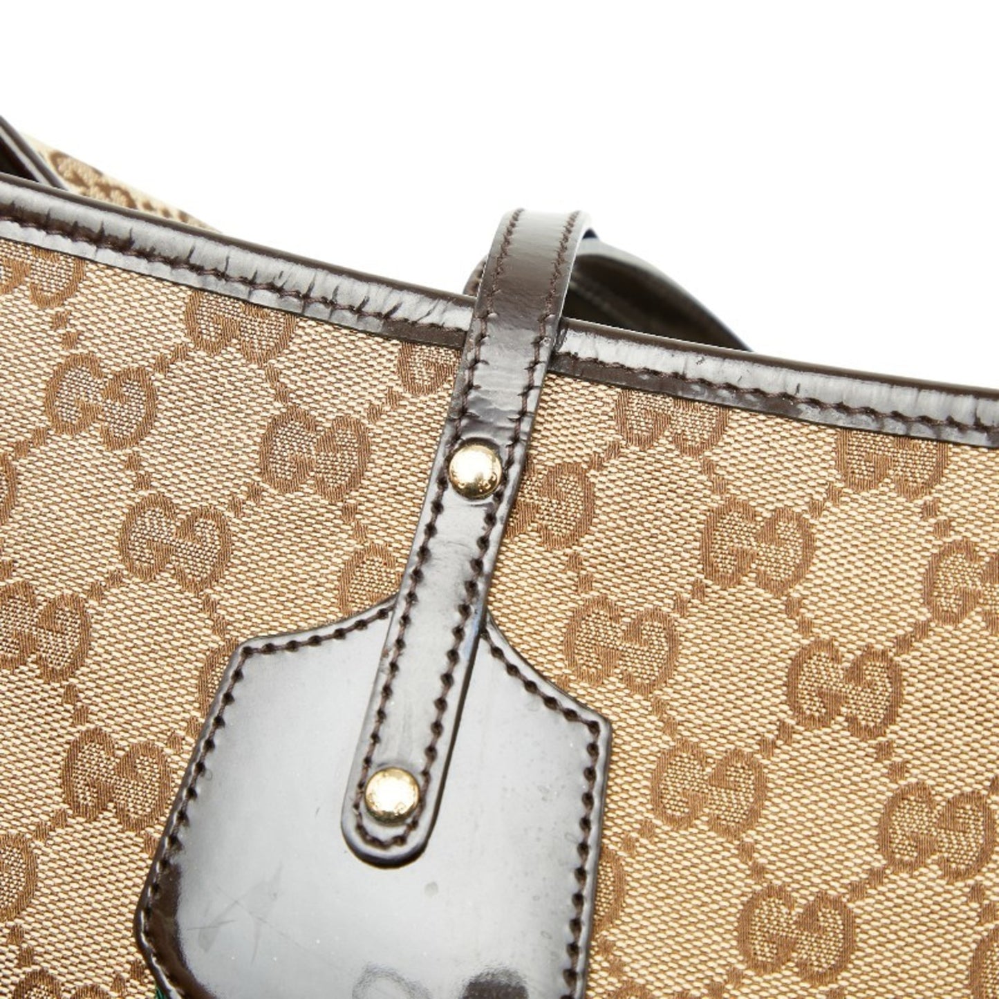 Gucci Gg Canvas Sherry Line Jolie Tote Bag Shoulder 211970 Beige Brown Enamel