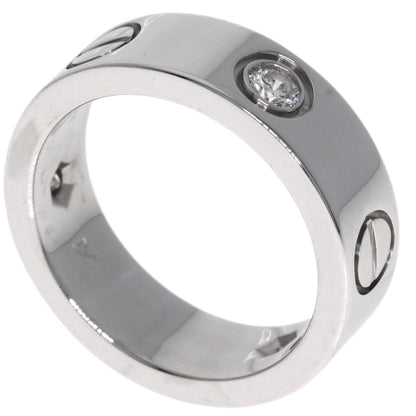 Cartier Love Ring Half Diamond #48 18K White Gold
