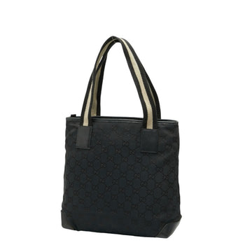 Gucci Gg Canvas Handbag 019 0402 Black Leather