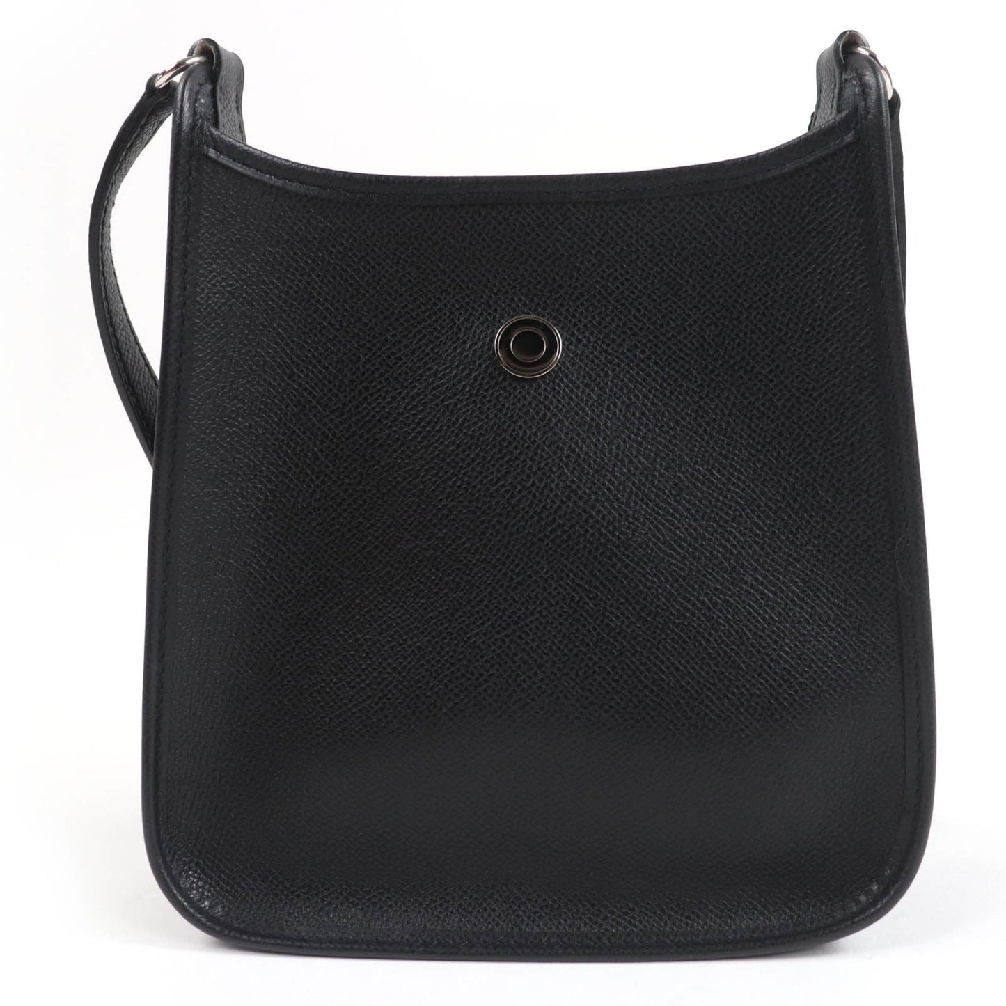 Hermes Vespa Tpm Shoulder Bag In Black With Epsom Leather And Silver Hardware