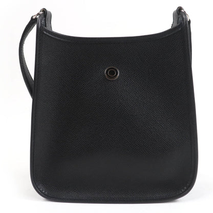 Hermes Vespa Tpm Shoulder Bag In Black With Epsom Leather And Silver Hardware