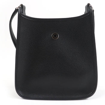 Hermes Vespa Tpm Shoulder Bag In Black With Epsom Leather And Silver Hardware