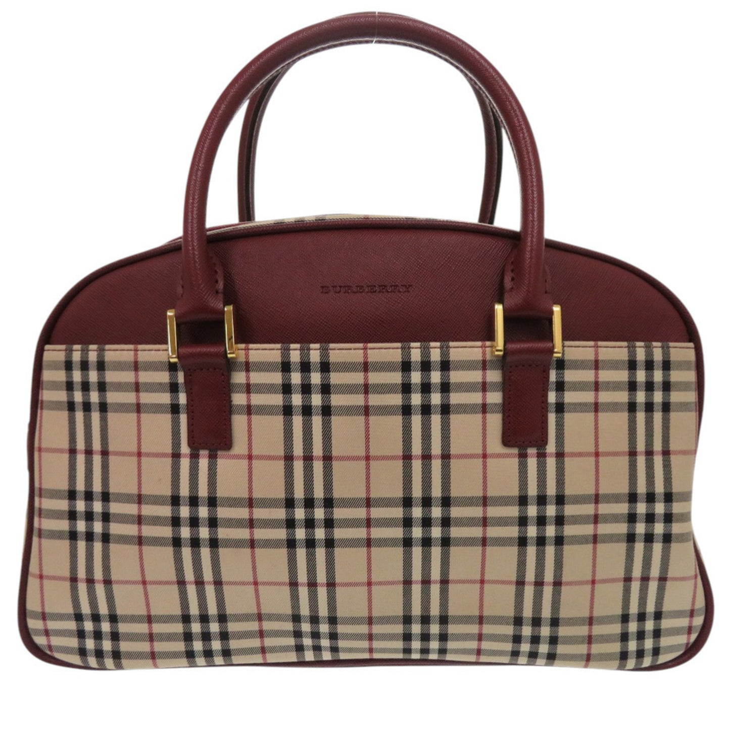 Burberry Nova Check Leather/Canvas Beige Boston Bag 1300 Burberry