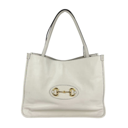 Gucci Horsebit 1955 Leather Shoulder Bag In Ivory