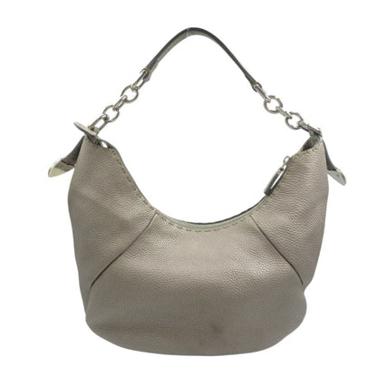 Fendi Selleria 8Br618 Leather Silver Shoulder Bag 0498Fendi